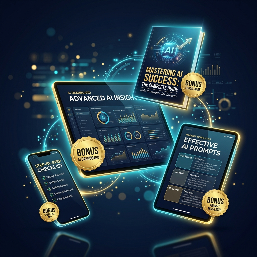 Bonus toolkit — eBook guide, AI dashboard, checklist app, and prompt templates